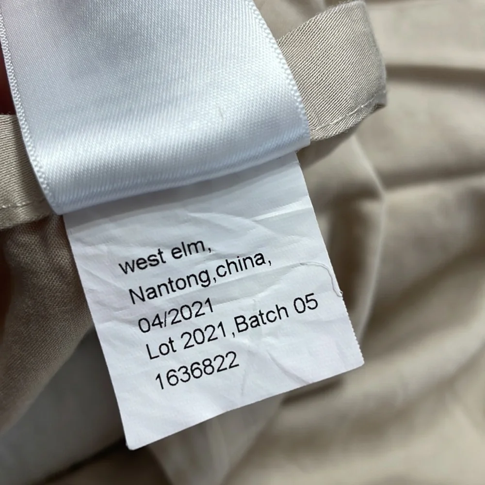 West Elm Silky TENCEL Pick Stitch Shams in sand set of 3